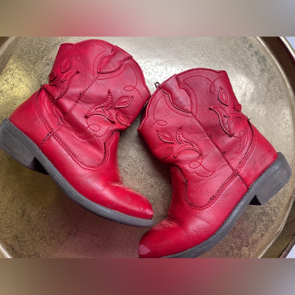 Cat and Jack Red cowgirl boots sz 11C